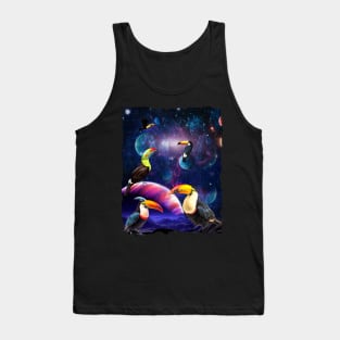 Toucans Birds Tropical Animal Universe Galaxy Stars Toucan Tank Top